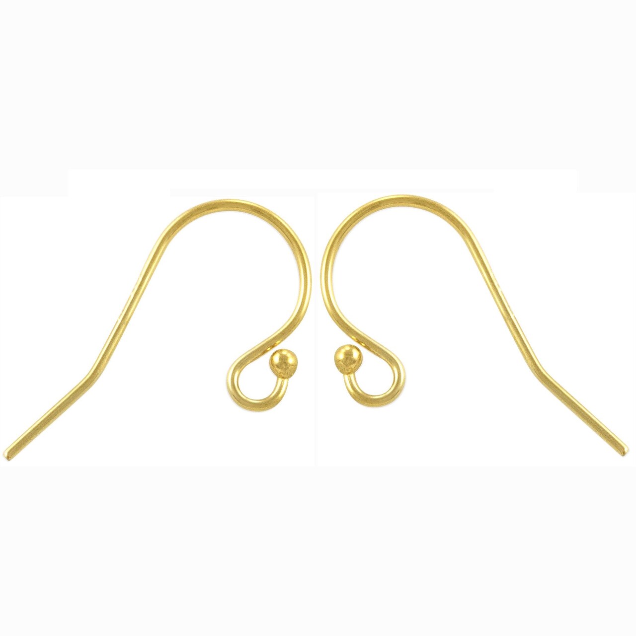 JewelrySupply Gold Filled Fish Hook Earring Wires with Loop and 2mm Bead (1 Pair of Gold Filled Earrings)